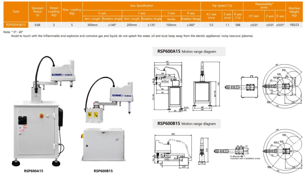 GSK Scara Robot used to perform grasp,assembly,gluing and other operations